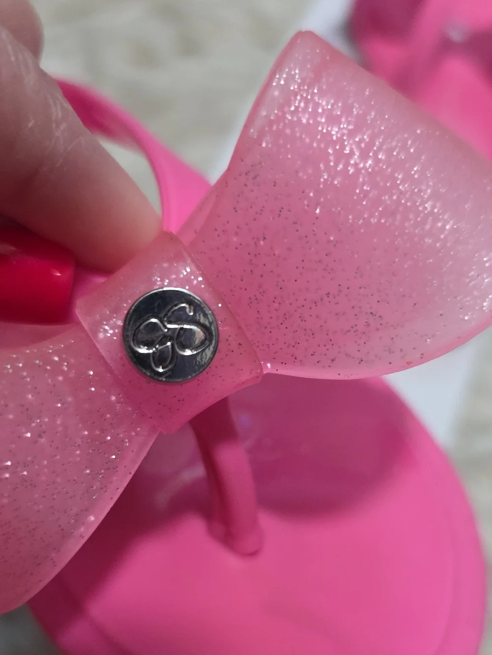 Jessica Simpson Pink Jelly Bow Thong Sandals- 11 Toddler